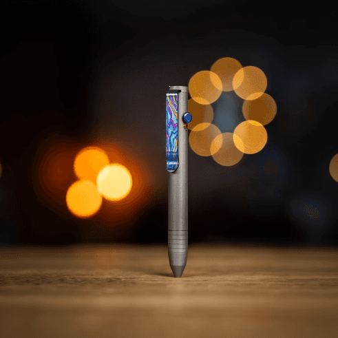 Titanium Damascus Pen Clip