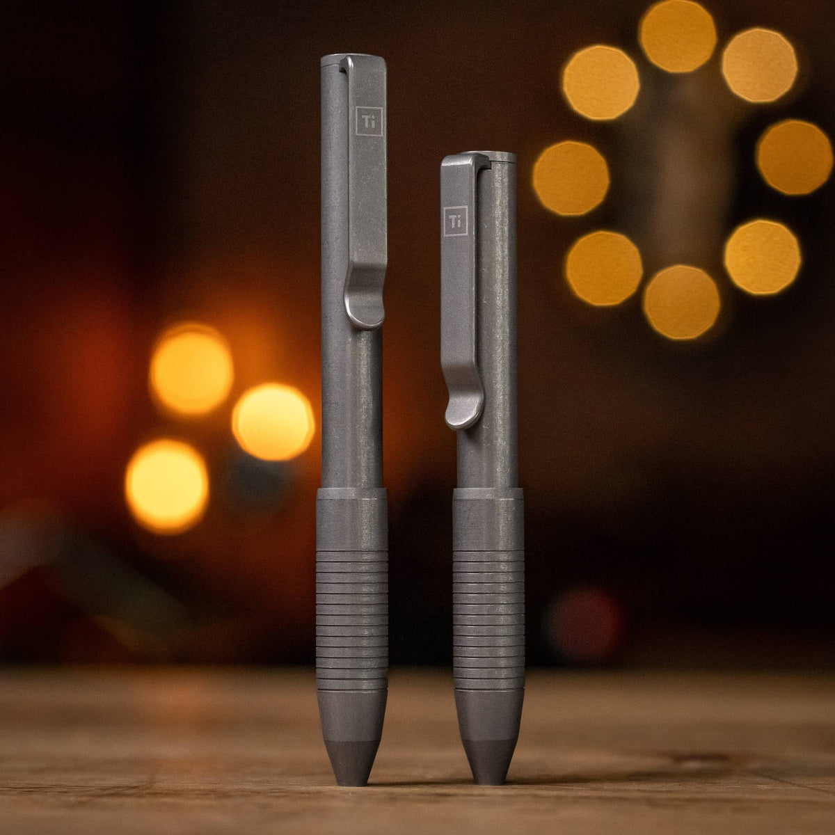 USA Ti Pocket Pro Titanium Pens in Gray with Clip and Textured Grip for Everyday Use