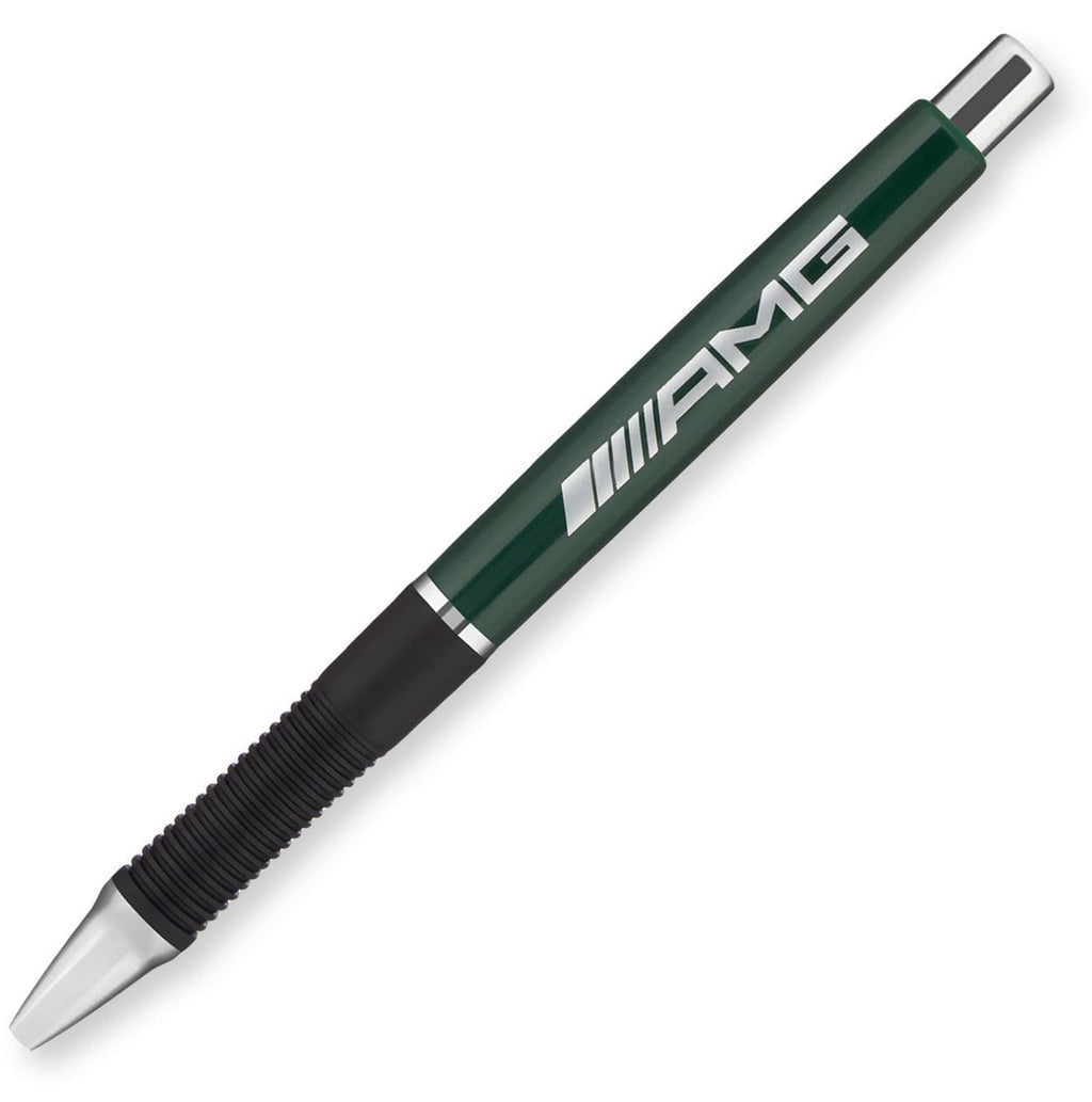 A green Xpress Zeiss pen by PensXpress, featuring a metallic tip and clip, black grip section, and white AMG logo on the barrel¡ªideal for customizable or promotional pens.