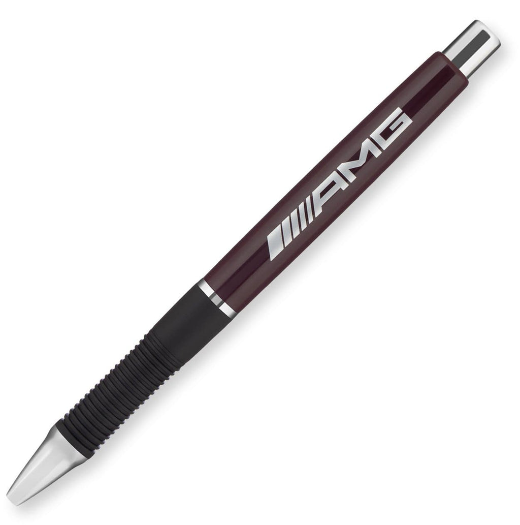 The Xpress Zeiss by PensXpress is a black and silver promotional pen with the AMG logo on the barrel, featuring a ridged grip, metallic tip, and a click mechanism¡ªperfect for those seeking stylish customizable pens.
